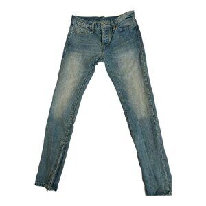 MNML Men’s Straight Leg Blue Jeans Ankle Zipper Size 29x31 Streetwear Hip Hop